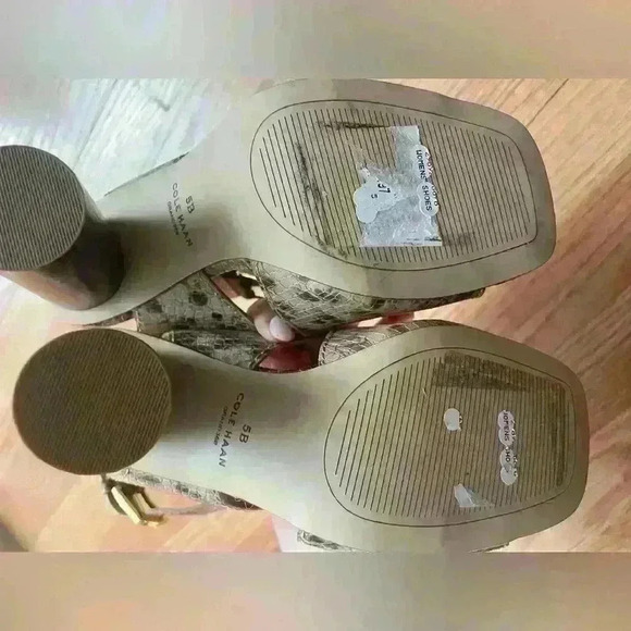 NWOB Cole Haan Reina Snakeskin Leather Ankle Strap Sandal Size 5 - Picture 8 of 8